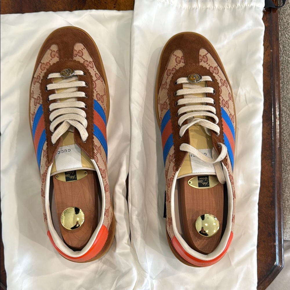 Gucci Brown and Blue Sneakers